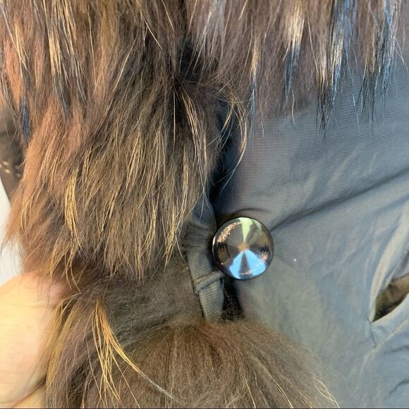 EVOLUZIONE by Rosa Mori brown winter puffer coat with Racoon trim collar/cuffs M - Picture 5 of 14